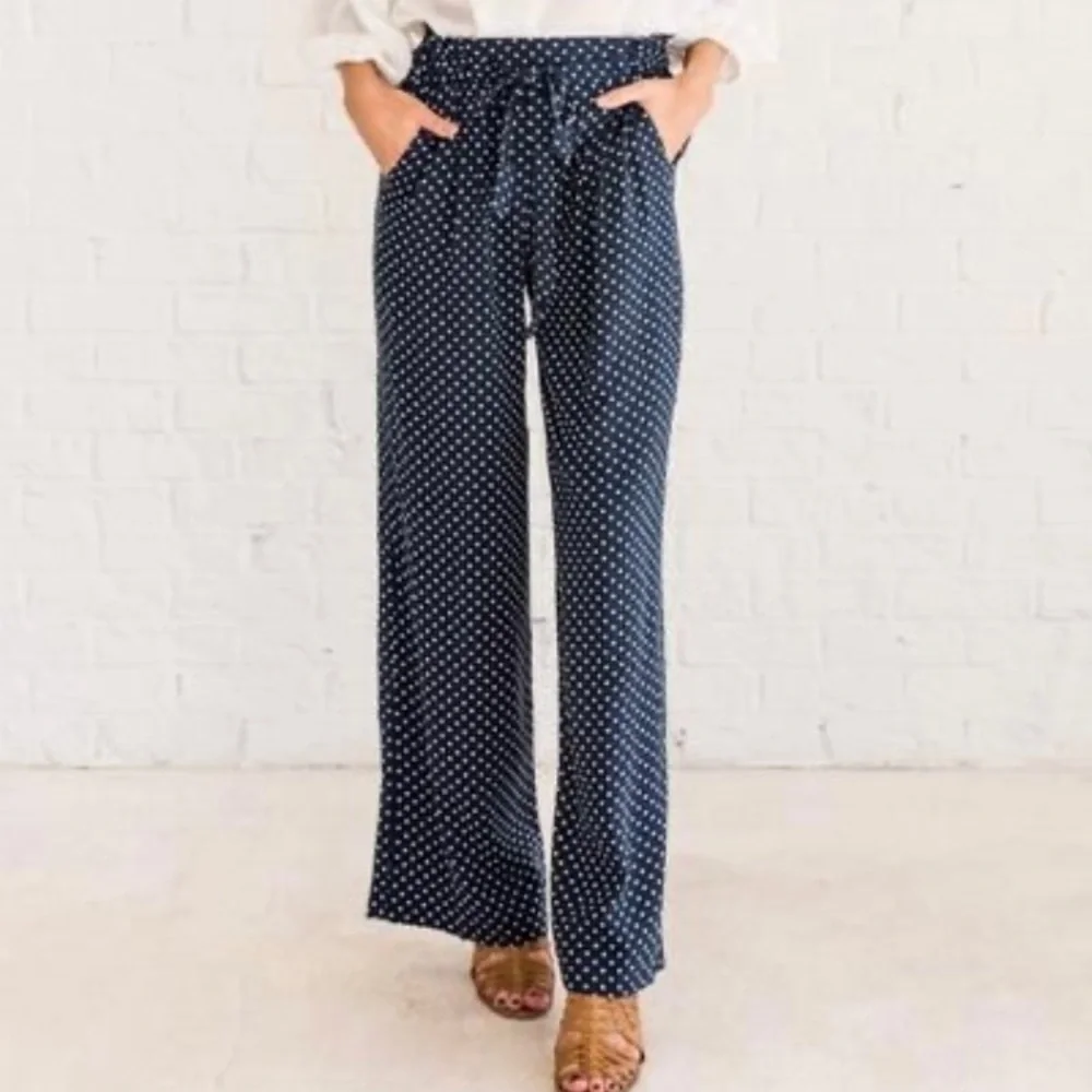 MELISSA PAIGE “on the dot” blue white Pants - Picture 1 of 6